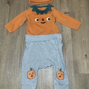 H&M Orange Pumpkin Costume with Gray Pants